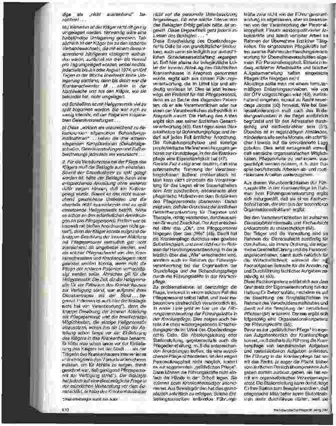 Vorschauseite 2: Die individuelle und organisatorische Verweigerung in der Krankenpflege aus rechtlicher Sicht - 2. Teil