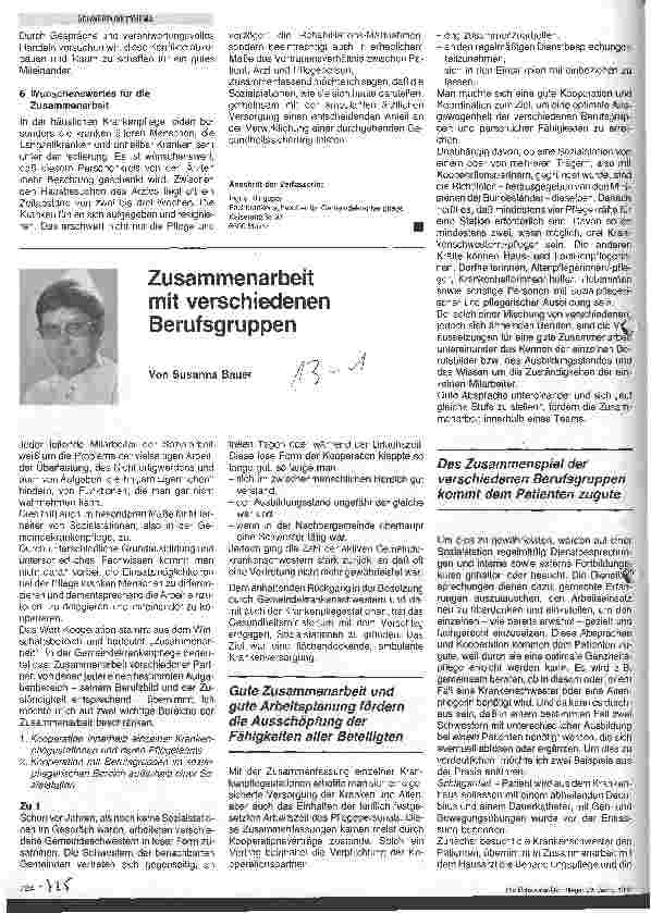 Vorschauseite 2: Zusammenarbeit der Sozialstationen mit den niedergelassenen Ärzten