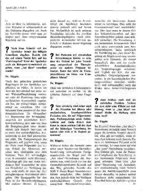 Vorschauseite 2: Aut idem ein rechtlicher Irrweg? Interview