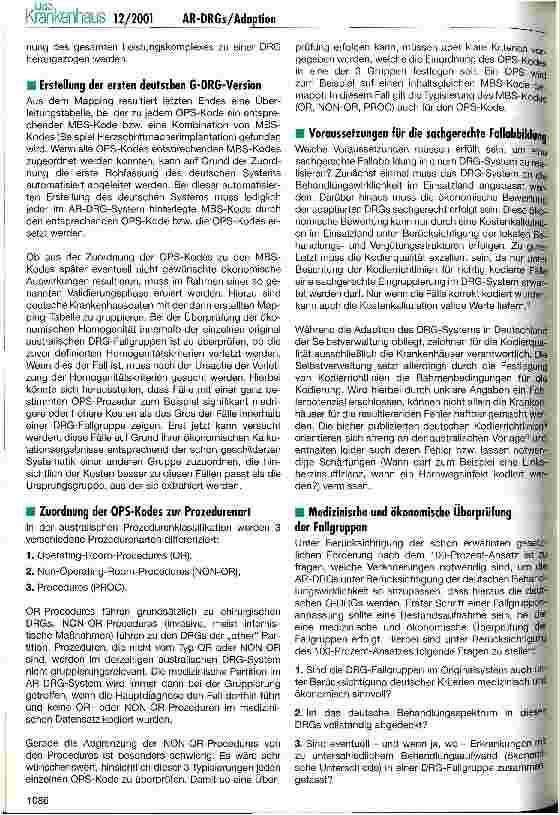 Vorschauseite 6: Adaption des AR-DRG-Systems an die deutsche Behandlungswirklichkeit