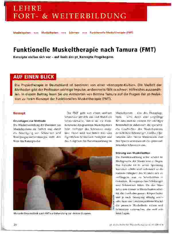 Vorschauseite 1: Funktionelle Muskeltherapie nach Tamura (FMT)