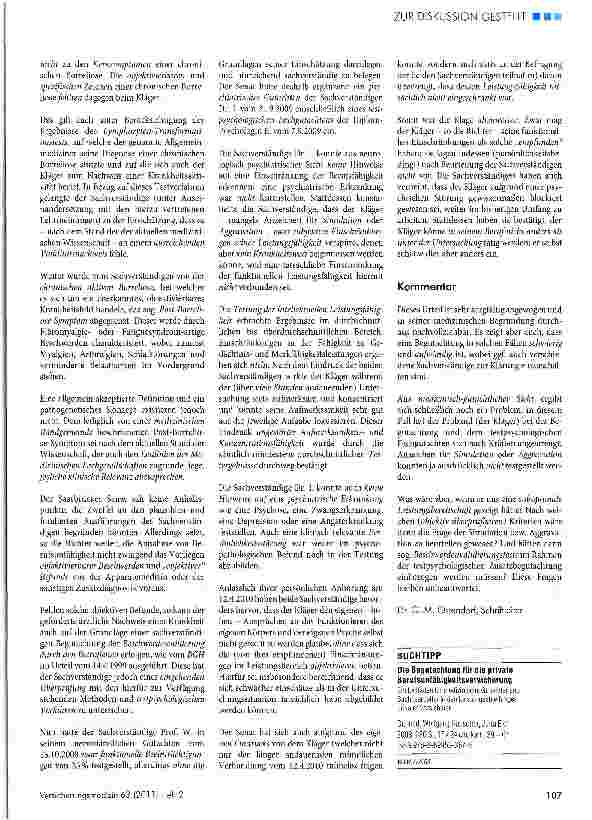 Vorschauseite 2: Keine Berufsunfähigkeit bei vermeintlichem Post-Borreliose-Syndrom