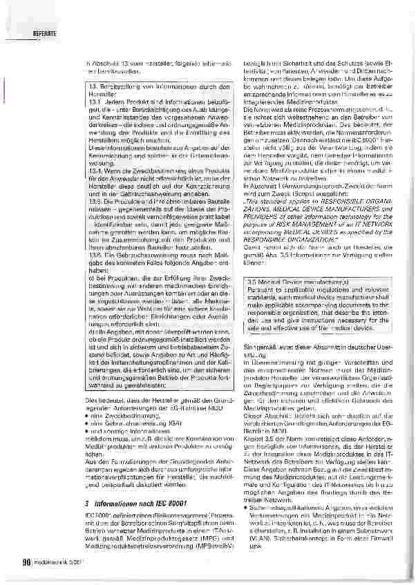 Vorschauseite 2: Hersteller-Informationen gemäß IEC 80001 -Ein Vorschlag