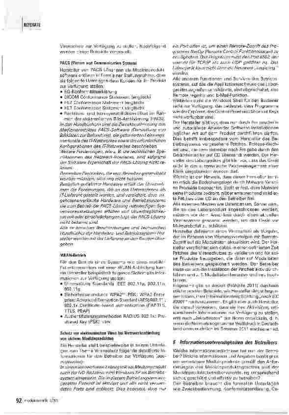 Vorschauseite 4: Hersteller-Informationen gemäß IEC 80001 -Ein Vorschlag