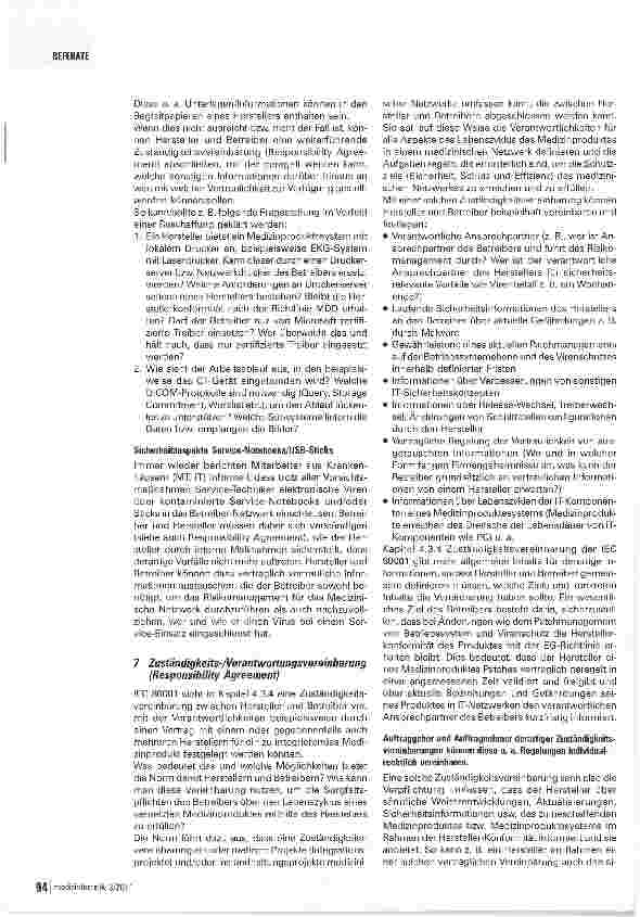 Vorschauseite 6: Hersteller-Informationen gemäß IEC 80001 -Ein Vorschlag