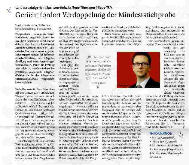 Vorschauseite 1: Gericht fordert Verdoppelung der Mindeststichprobe