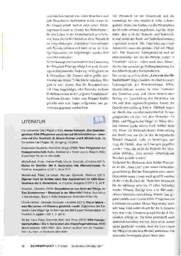 Vorschauseite 2: KDA-Quartiershäuser: Die 5. Generation der Altenund Pflegeheime