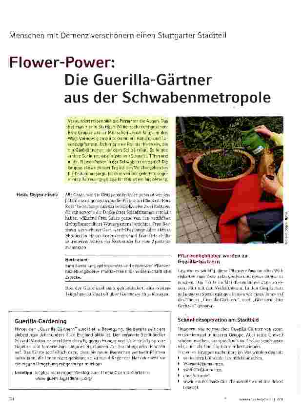 Vorschauseite 1: Flower-Power: Die Guerilla-Gärtner aus der Schwabenmetropole
