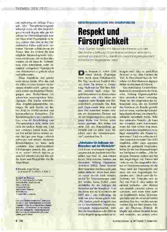 Vorschauseite 1: Respekt und Fürsorglichkeit
