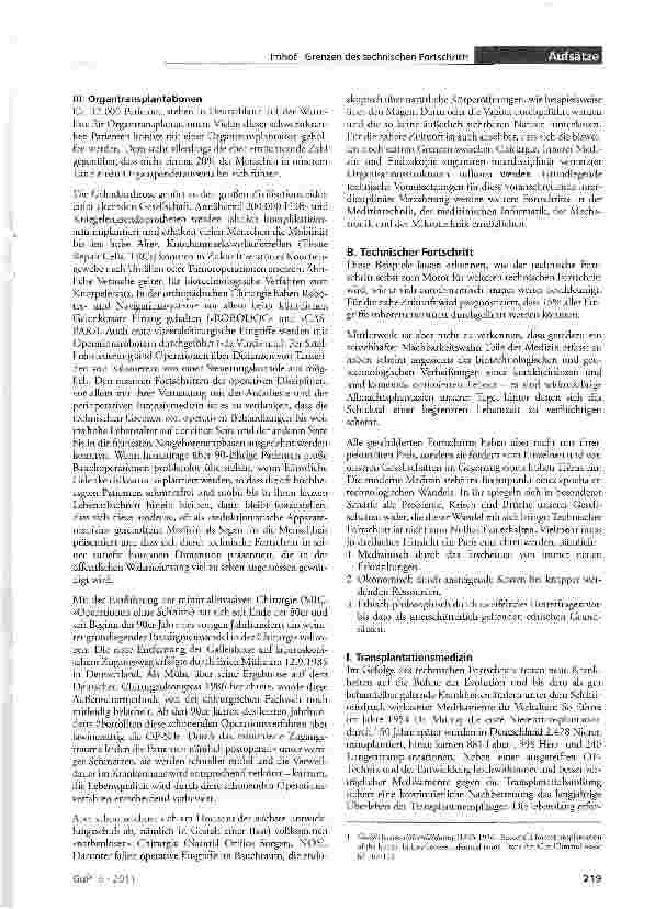 Vorschauseite 3: Grenzen des technischen Fortschrittes in der modernen Medizin