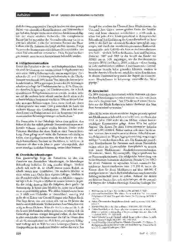 Vorschauseite 4: Grenzen des technischen Fortschrittes in der modernen Medizin