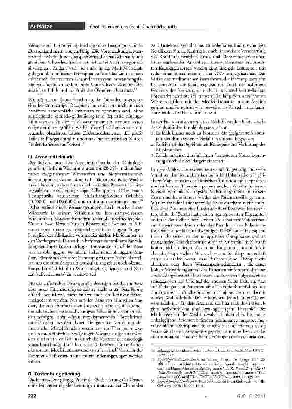 Vorschauseite 6: Grenzen des technischen Fortschrittes in der modernen Medizin