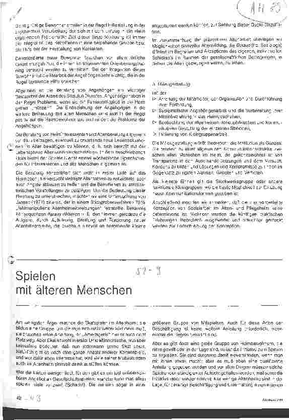 Vorschauseite 3: Sozialarbeit im Altenund Pflegeheim