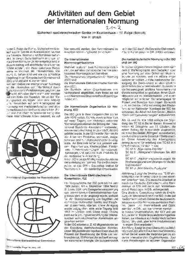 Vorschauseite 1: Aktivitäten auf dem Gebiet der Internationalen Normung