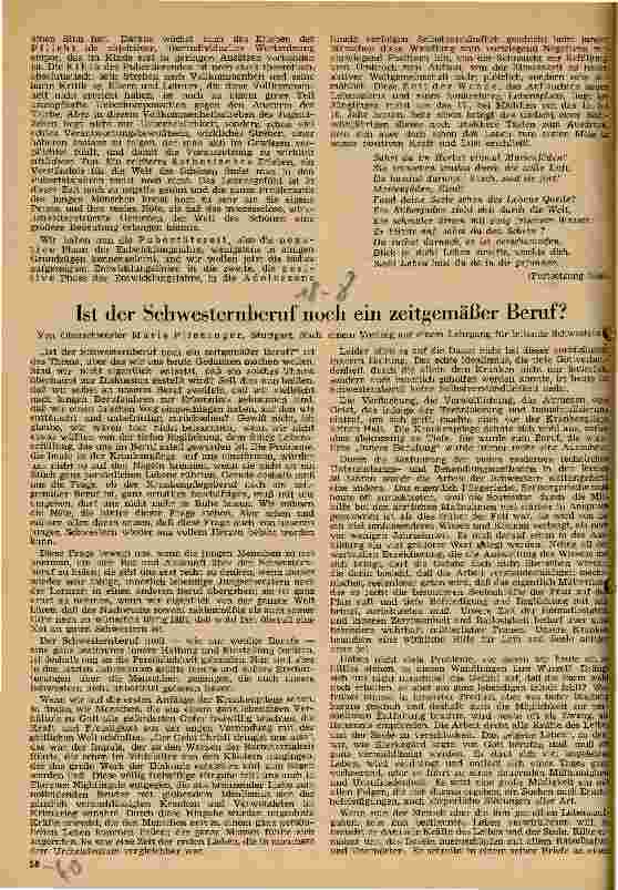 Vorschauseite 1: Ist der Schwesternberuf noch ein zeitgemäßer Beruf?