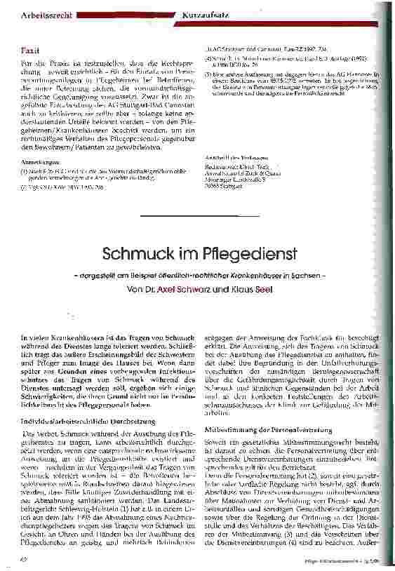 Vorschauseite 1: Schmuck im Pflegedienst