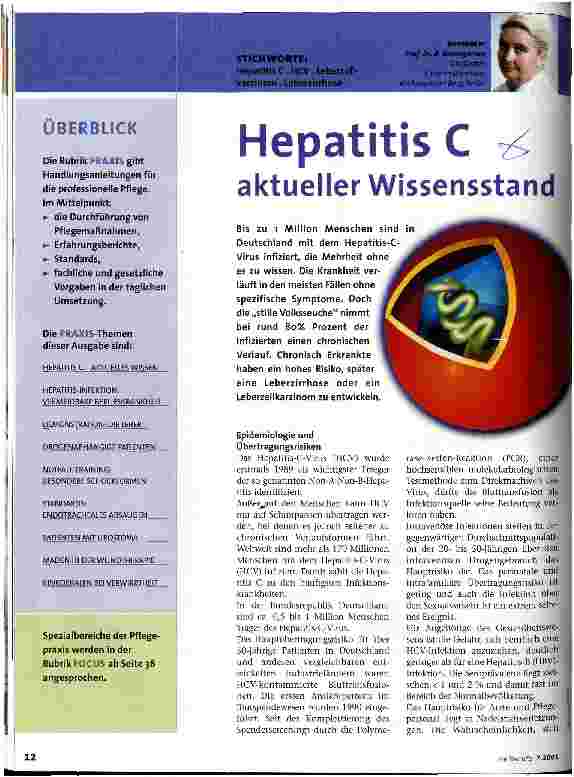 Vorschauseite 1: Hepatits C aktueller Wissensstand