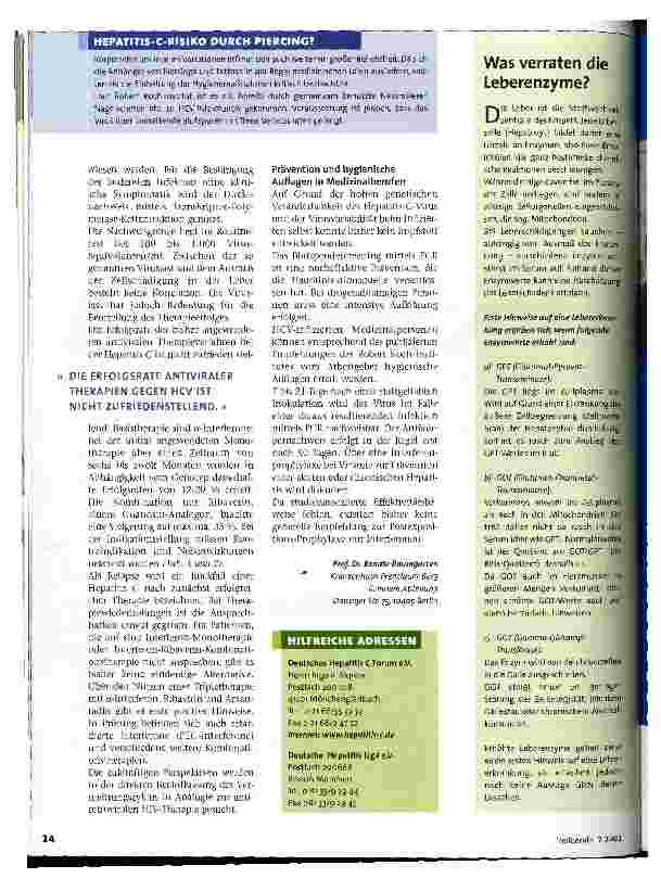 Vorschauseite 3: Hepatits C aktueller Wissensstand