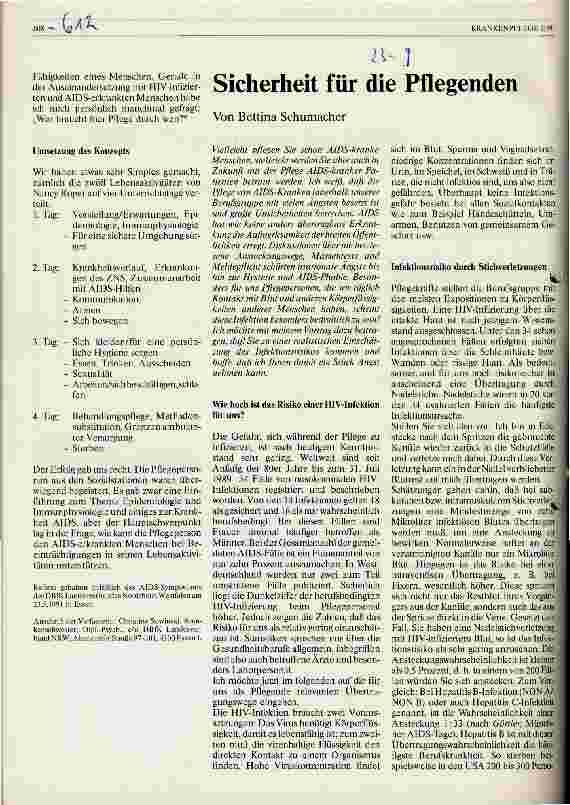 Vorschauseite 3: Das AIDS-Pflegekonzept des DBfK