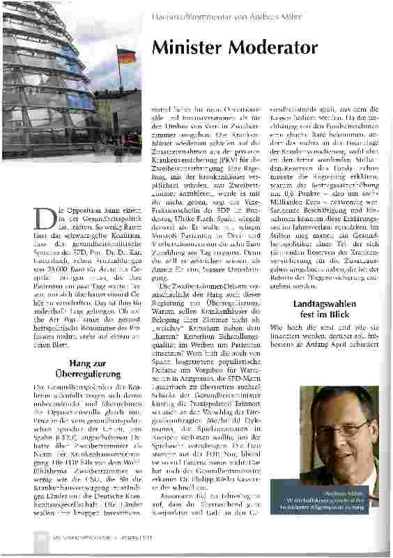 Vorschauseite 1: Hauptstadtkommentar von Andreas MihmMinister Moderator