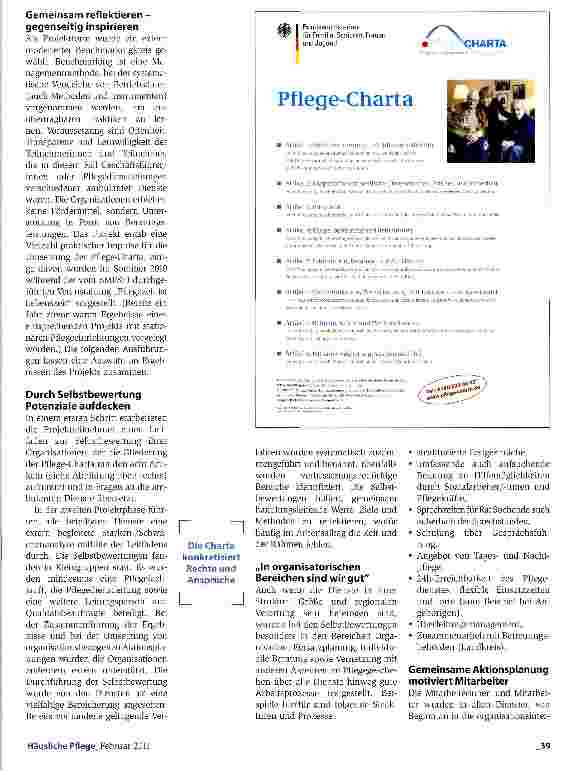 Vorschauseite 2: Werteorientierung: Pflegedienste profitieren von der Umsetzung der Pflege-Charta