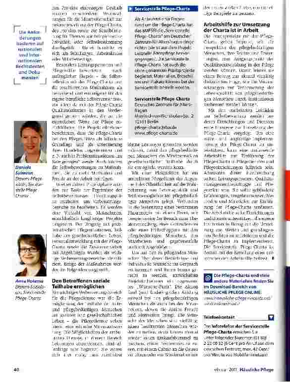 Vorschauseite 3: Werteorientierung: Pflegedienste profitieren von der Umsetzung der Pflege-Charta