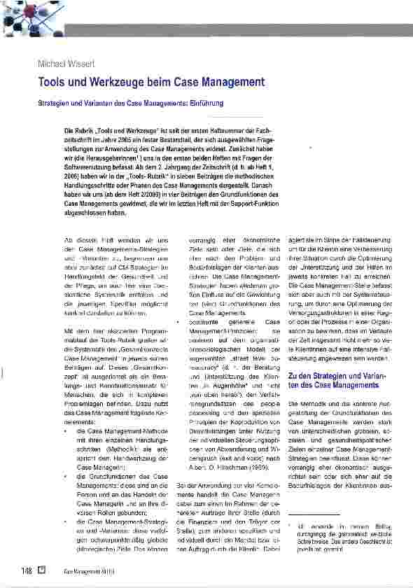 Vorschauseite 1: Tools und Werkzeuge beim Case Management