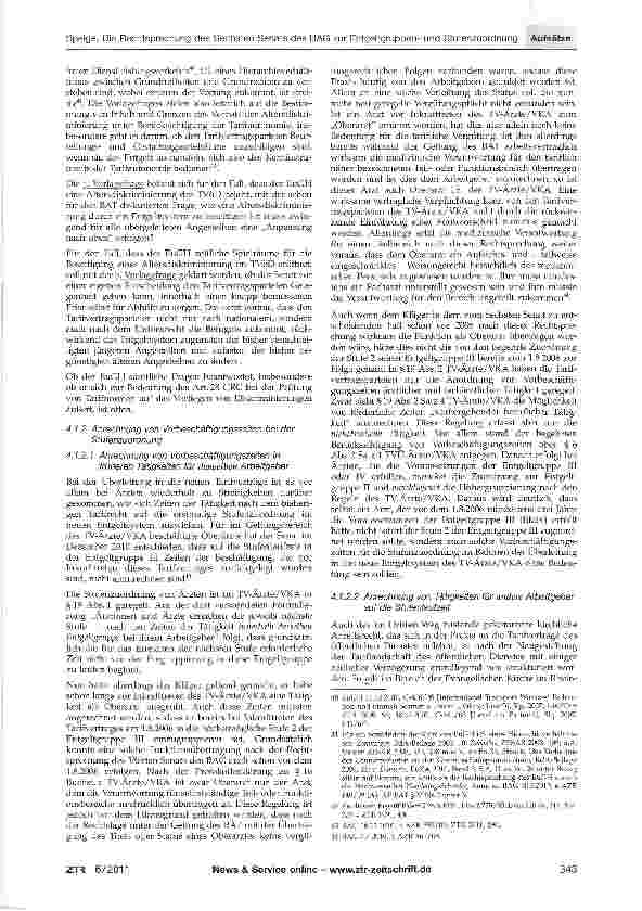 Vorschauseite 6: Die Rechtsprechung des Sechsten Senats des Bundesarbeitsgerichts zur Entgeltgruppenund Stufenzuordnung in den neuen Tarifverträgen des öffentlichen Dienstes