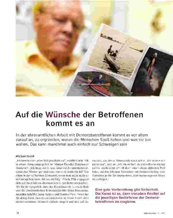 Vorschauseite 1: Auf die Wünsche der Betroffenen kommt es an