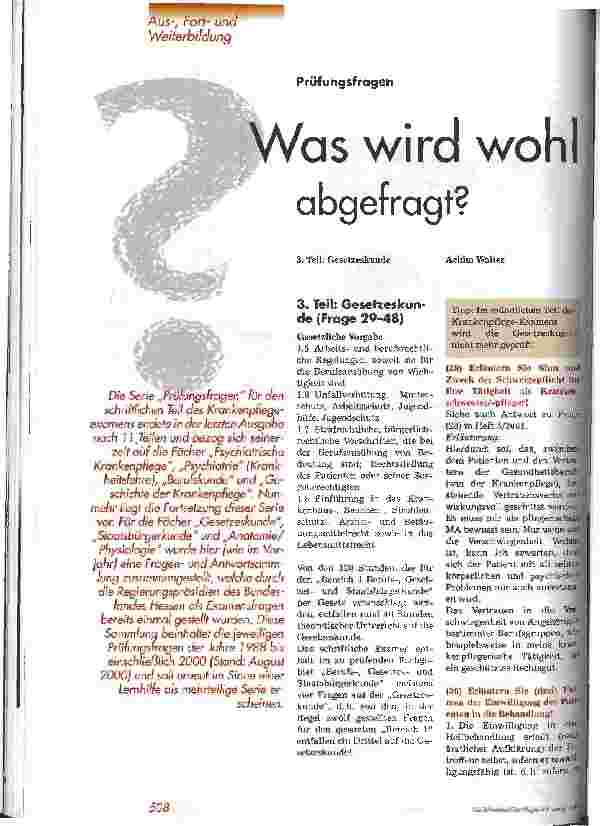 Vorschauseite 1: Was wird wohl abgefragt? 3. Teil: Gesetzeskunde