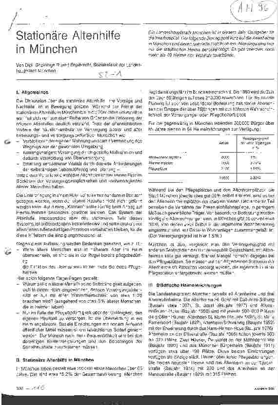 Vorschauseite 1: Stationäre Altenhilfe in München
