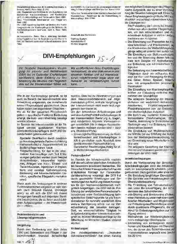 Vorschauseite 1: DIVI-Empfehlungen