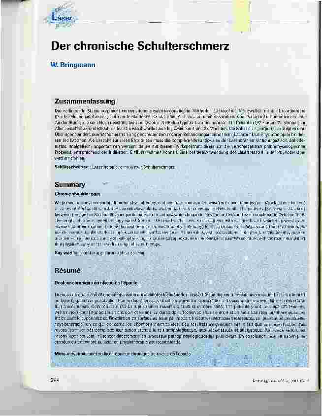Vorschauseite 1: Der chronische Schulterschmerz