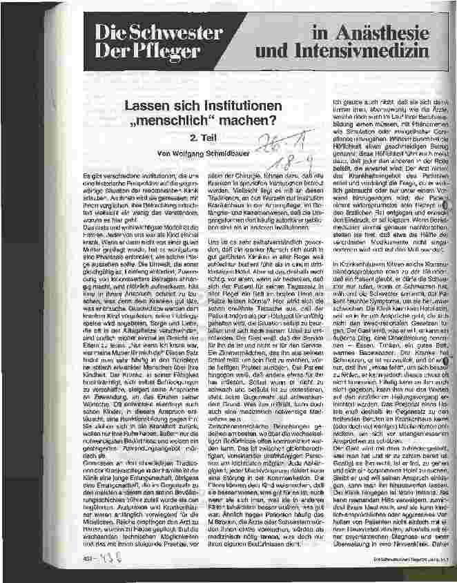 Vorschauseite 1: Lassen sich Institutionen menschlich machen? 2. Teil