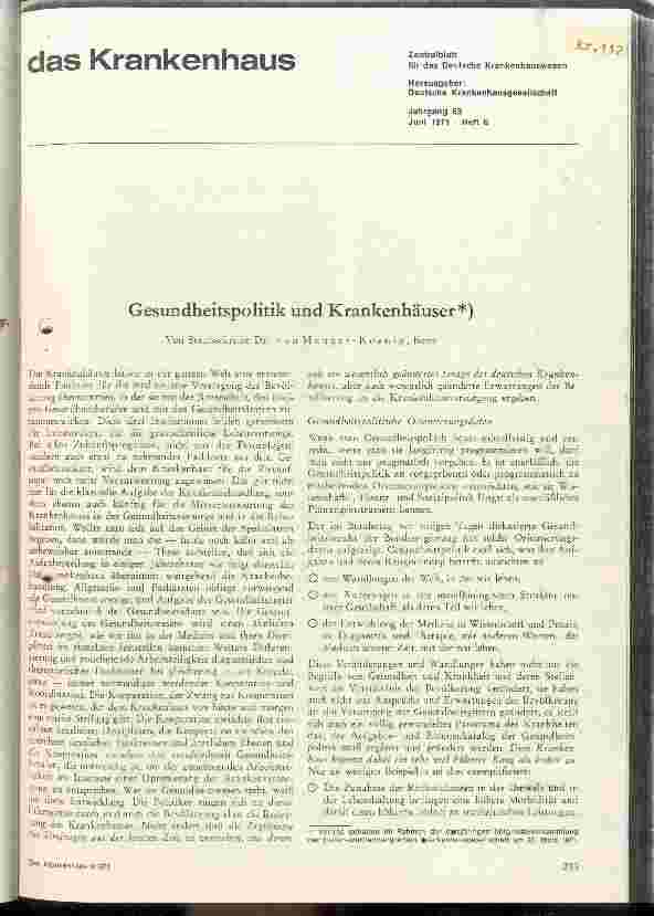 Vorschauseite 1: Gesundheitspolitik und Krankenhaus