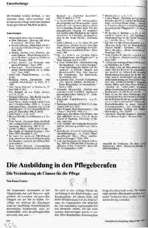 Vorschauseite 1: Die Ausbildung in den Pflegeberufen Die Veränderung als Chance für die Pflege