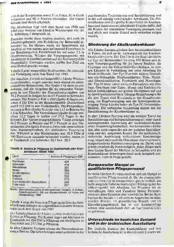 Vorschauseite 4: Die gegenwärtige Situation der Krankenhausversorgung in Westund Osteuropa