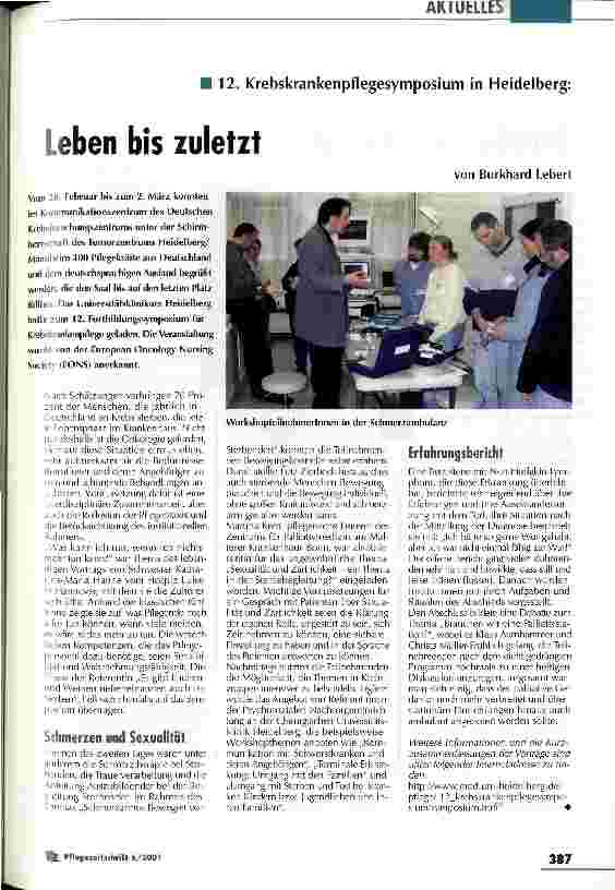 Vorschauseite 1: Leben bis zuletzt