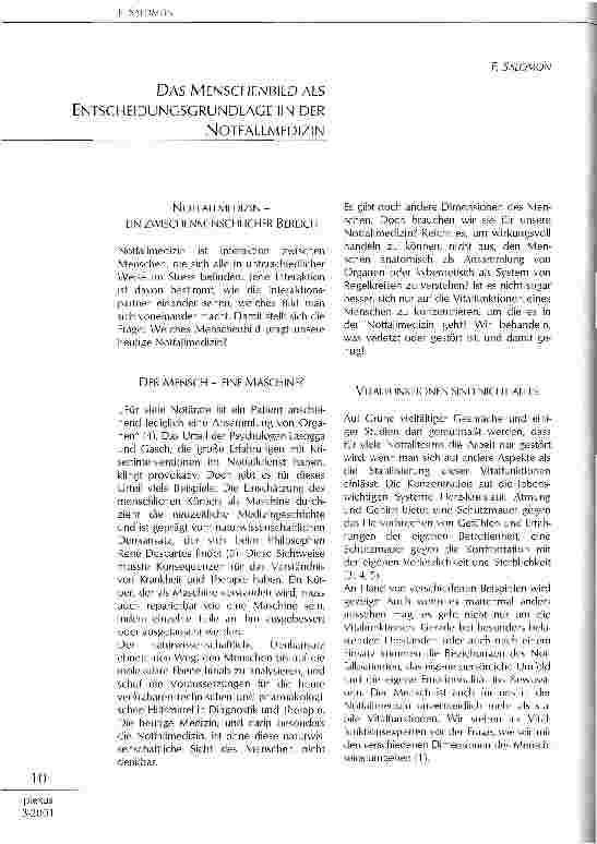 Vorschauseite 1: Das Menschenbild als Entscheidungsgrundlage in der Notfallmedizin