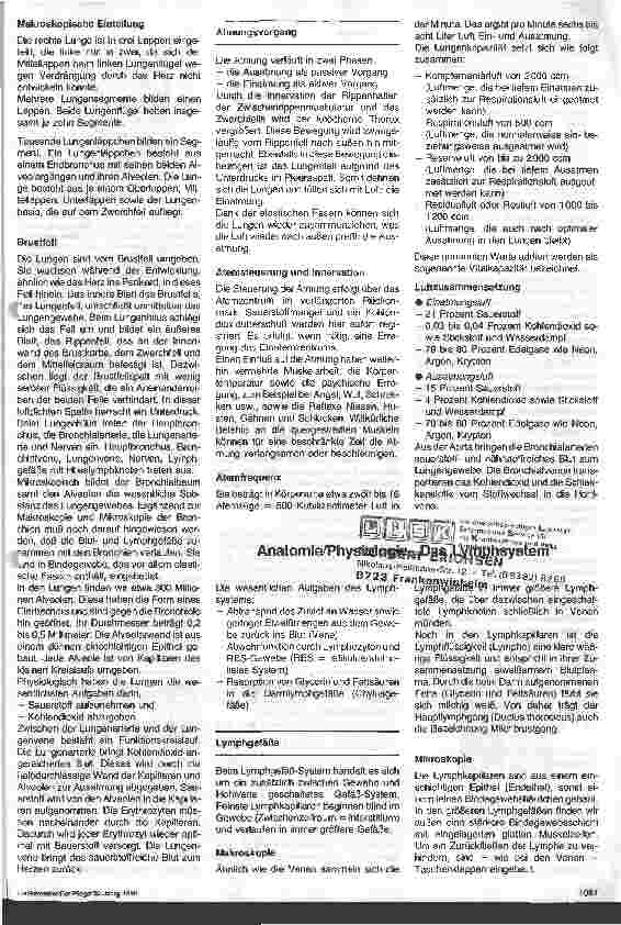 Vorschauseite 5: ATL-Atmen - 1. Folge: Anatomie und Physiologie des Atmungsund des Lymphsystems