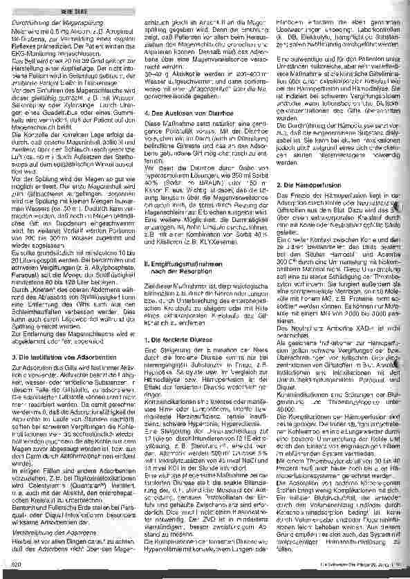 Vorschauseite 2: Besonderheiten der pflegerischen Maßnahmen bei exogenen Intoxikationen
