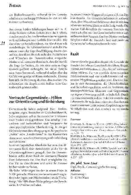 Vorschauseite 3: Vertrautheit und Geborgenheit vermitteln Raumund Milieustrukturen für Demenzkranke