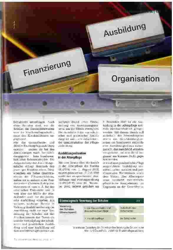 Vorschauseite 2: DKI-GutachtenOrganisation und Finanzierung der Pflegeausbildung heute