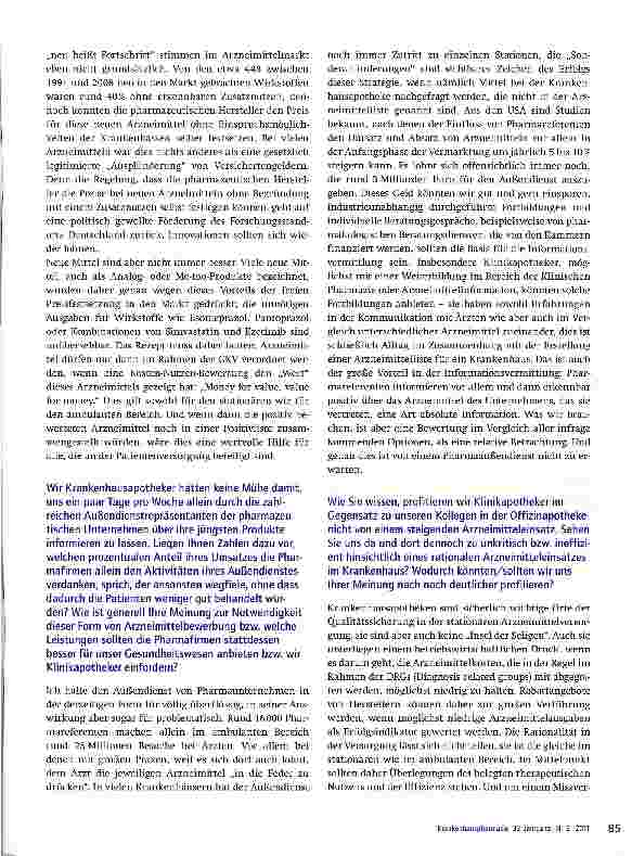 Vorschauseite 2: Interview mit Prof. Dr. Gerd GlaeskeProf. Dr. Gerd Glaeske ist Co-Leiter der Abteilung für Cesundheitsökonomie, Gesundheitspolitik und Versorgungsforschung der Universität Bremen