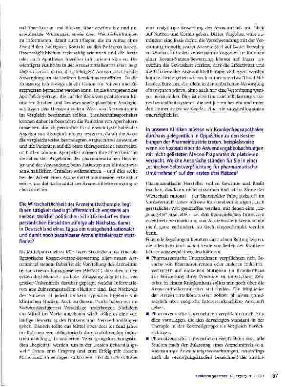 Vorschauseite 4: Interview mit Prof. Dr. Gerd GlaeskeProf. Dr. Gerd Glaeske ist Co-Leiter der Abteilung für Cesundheitsökonomie, Gesundheitspolitik und Versorgungsforschung der Universität Bremen