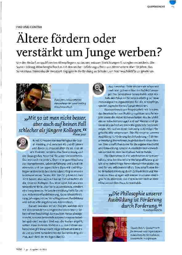Vorschauseite 1: Ältere fördern oder verstärkt um Junge werben?