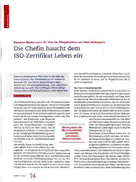 Vorschauseite 1: Die Chefin haucht dem ISO-Zertifikat Leben ein