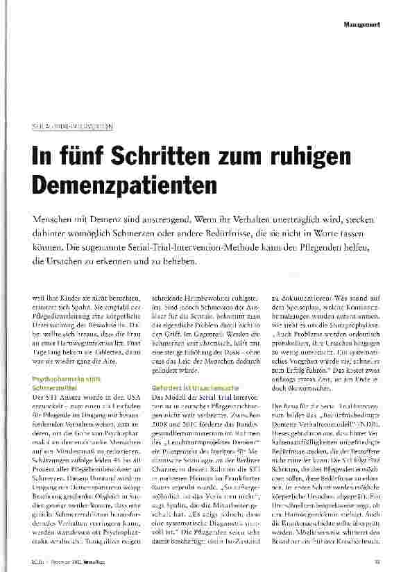 Vorschauseite 2: In fünf Schritten zum ruhigen Demenzpatienten
