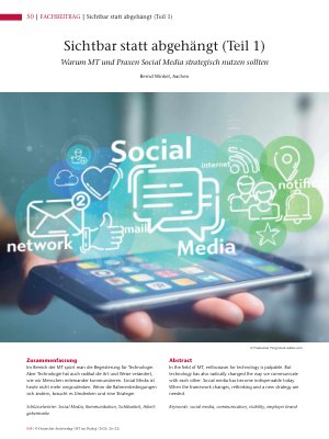 Vorschauseite 1: Sichtbar statt abgehängt (Teil 1) Warum MT und Praxen Social Media strategisch nutzen sollten