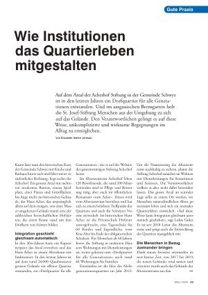 Vorschauseite 1: Wie Institutionen das Quartierleben mitgestalten